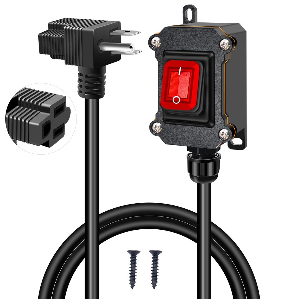 Extension Cord with Switch On/Off,IP67 Waterproof Inline Cord Switch with 4FT...