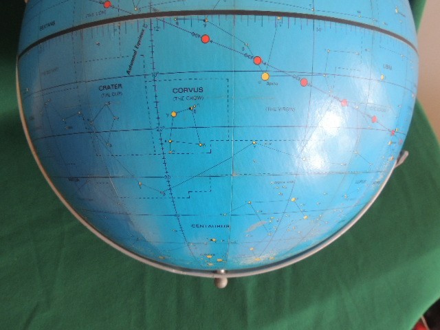 NICE 12" Apollo Celestial Globe 1971 Replogle Rotating Stars Constellations Blue