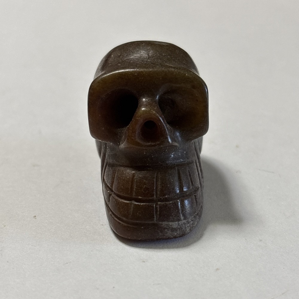 Old China Stone Skull Statue