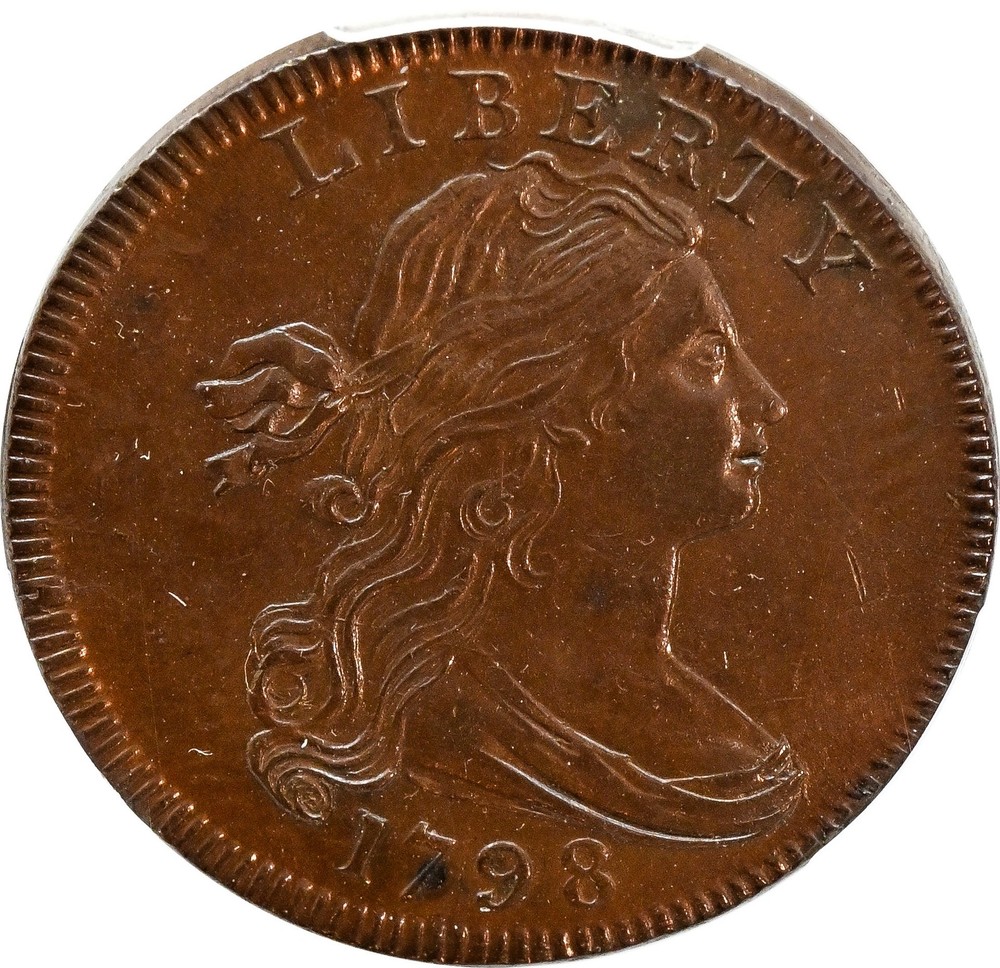 1798 DRAPED BUST 1C PCGS MS 63 BN