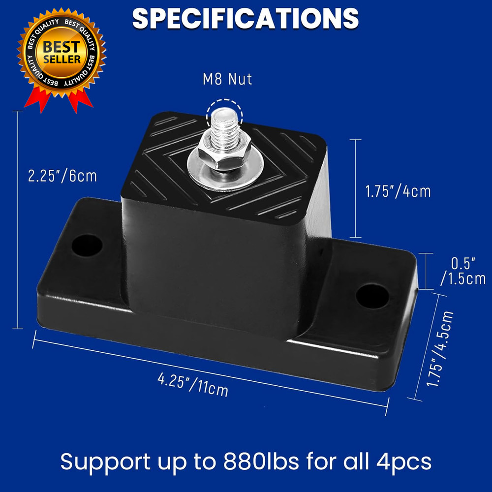 Mini Split Wall Mounting Bracket 4 Pack Rubber Vibration Isolator Mini Split Pad