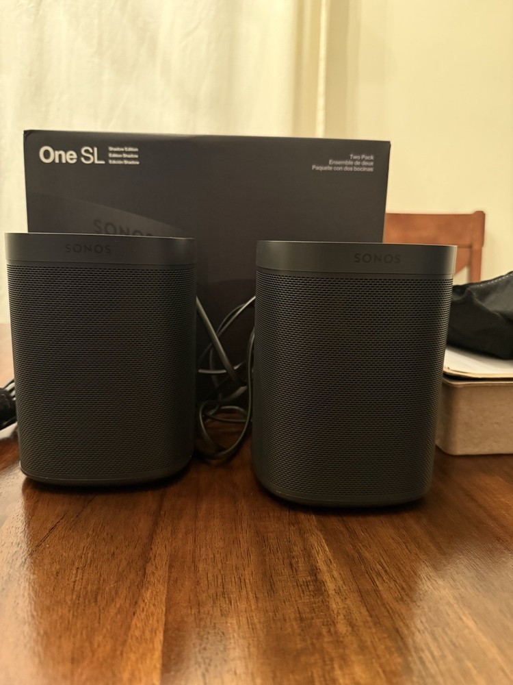 Sonos One SL Shadow Edition 2-Pack Wireless Smart Speakers Black Touch Control