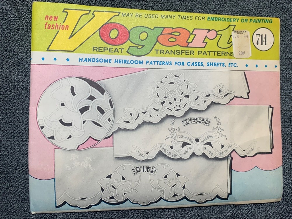 Vogart Repeat Heirloom Transfer Patterns for Embroidery 714 - New