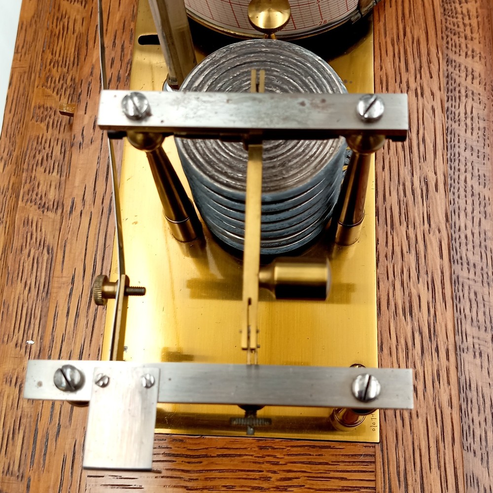 Antique Aneroid Barograph c.1900 Attributed Short, Mason Oak Case