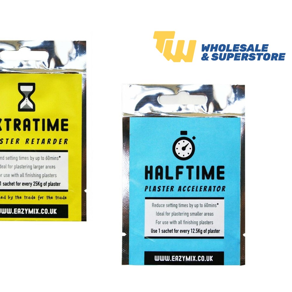 Eazymix Extratime Plaster Retarder & Halftime Plaster Accelerator Sachets
