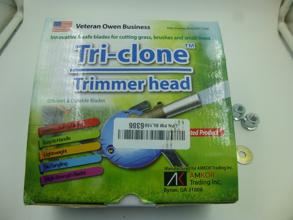 AMKOR Tri-clone Trimmer Head. Three Blade Conversion. New in Box.