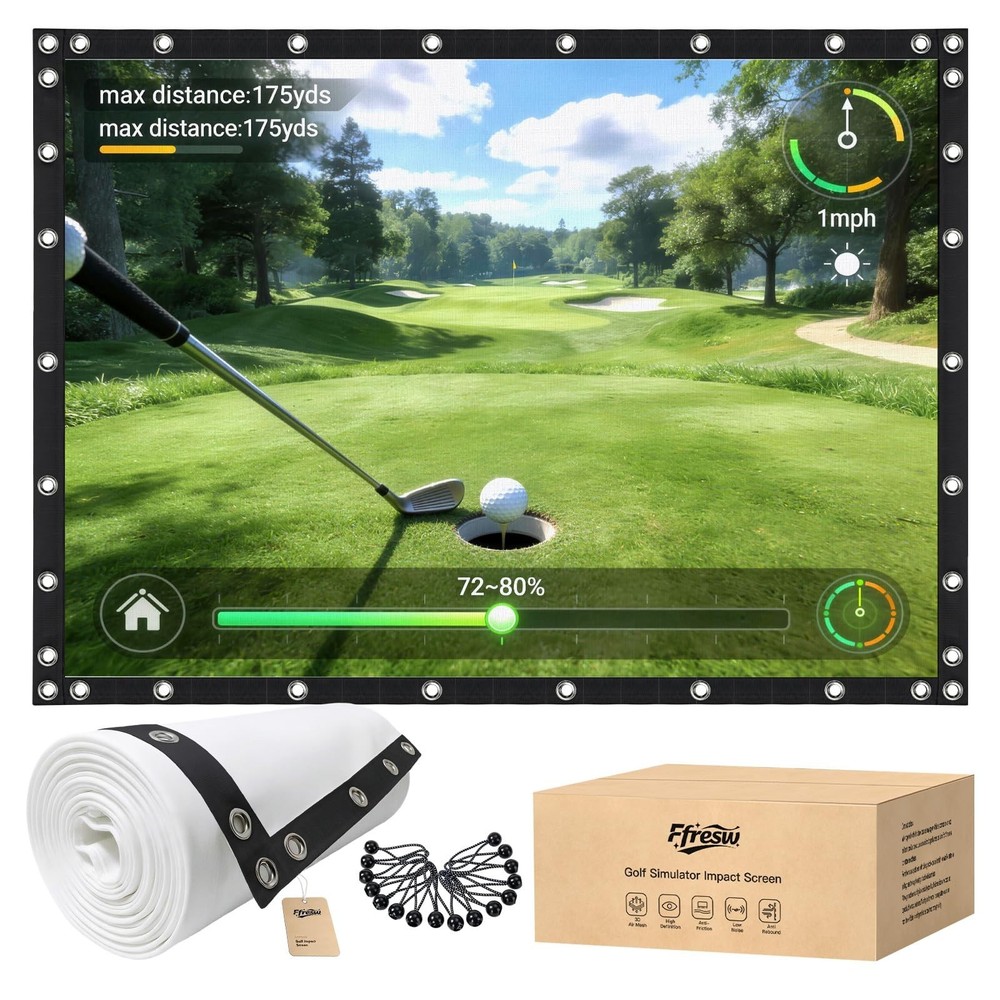 New 丨 Golf Simulator Impact Screen 14x9 Triple Layer Projection Screen