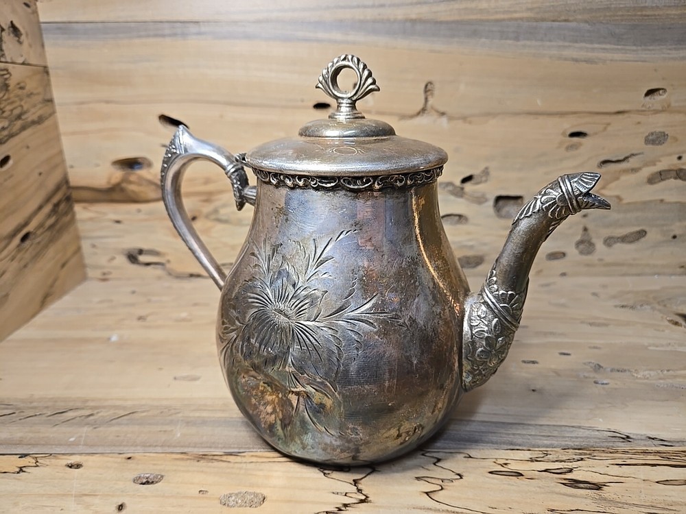 Hicks Silver Co. Quadruple Plate Tea/Coffee Pot W/ A Few Dents As Pictured K98