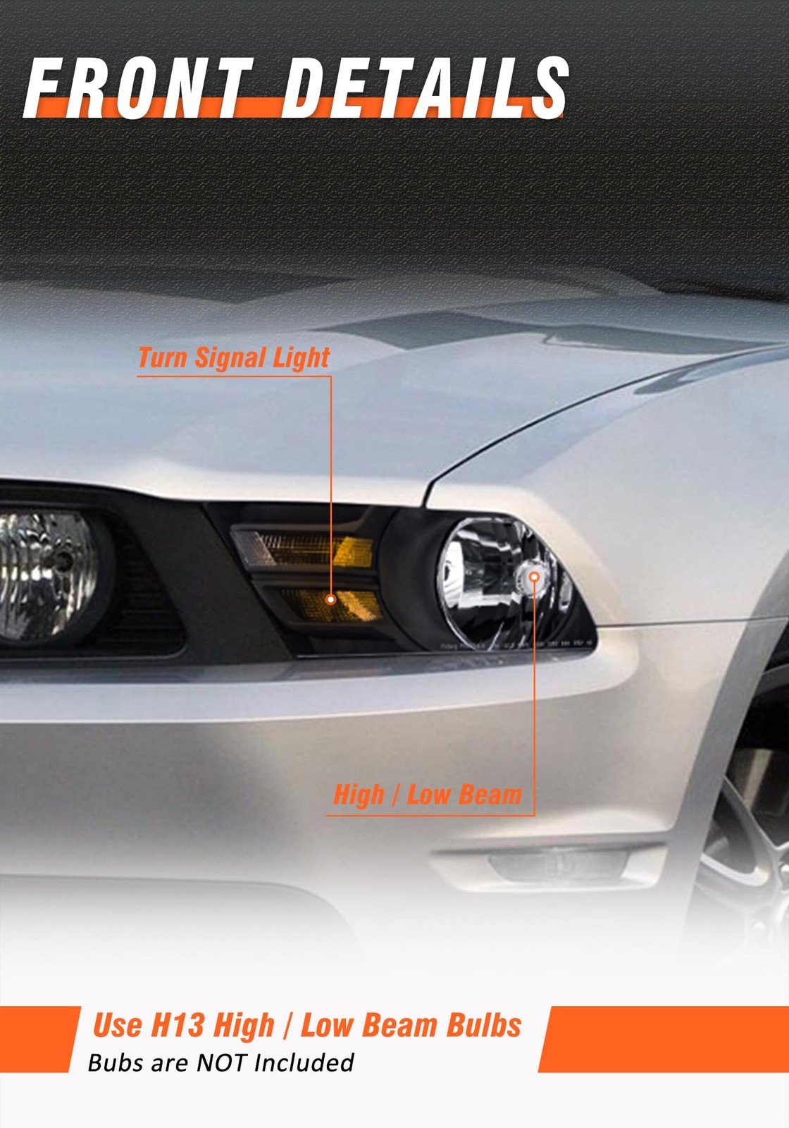 Headlight Assembly Compatible with Ford 10-14 Mustang /Mustang Headlamp