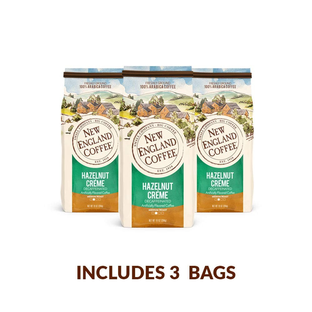 Coffee Hazelnut Creme Decaffeinated Medium Roast Ground Coffee, 10oz Bag (Pac...