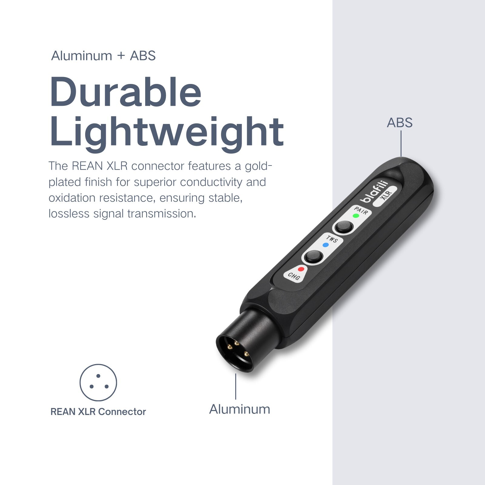 blafili XLR Bluetooth Receiver, Male Plug, For Console, PA, Pro Active Speakers