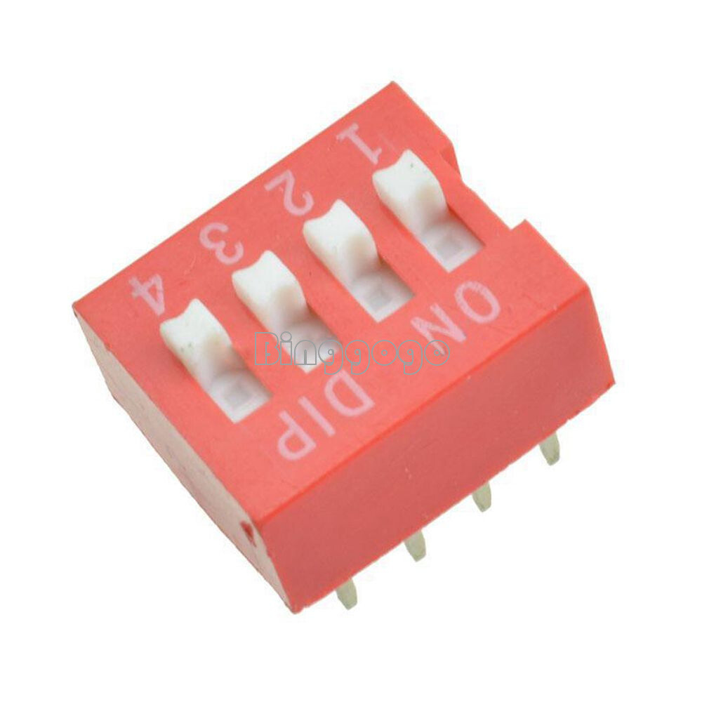 10pcs slide type switch modules 2.54mm 4-bit 4 position way DIP red pitch
