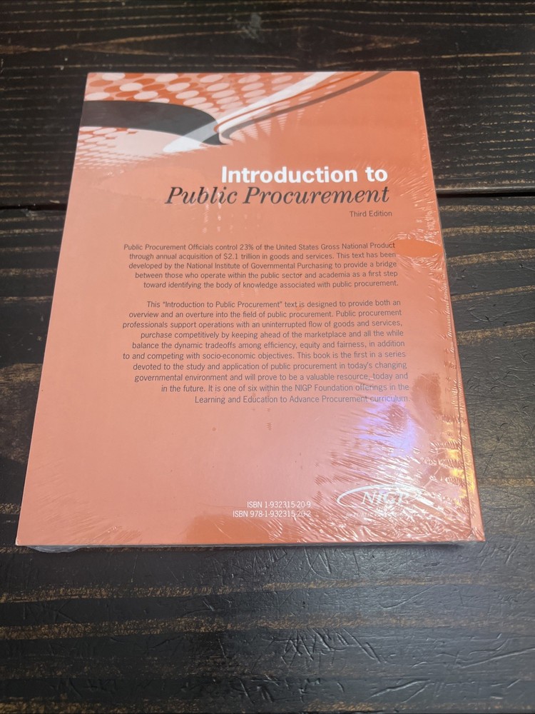 Introduction To Public Procurement Third Edition - Isbn 9781932315202 SEALED