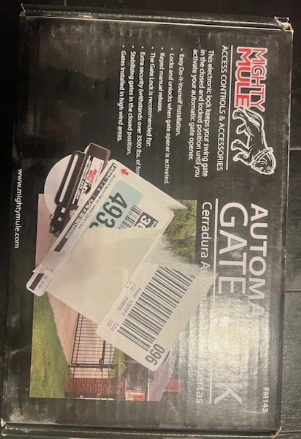 Mighty Mule Automatic Gate Lock  FM143 New