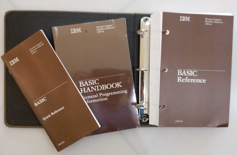 5 vintage guides / manuals on IBM DOS, BASIC, Ops/Svc , Maintenance, Tech Ref