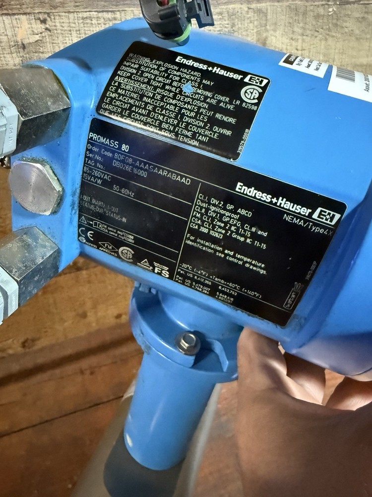 Endress+Hauser Promass 80F Coriolis Flow Meter 1” 80F-08 Transmitter