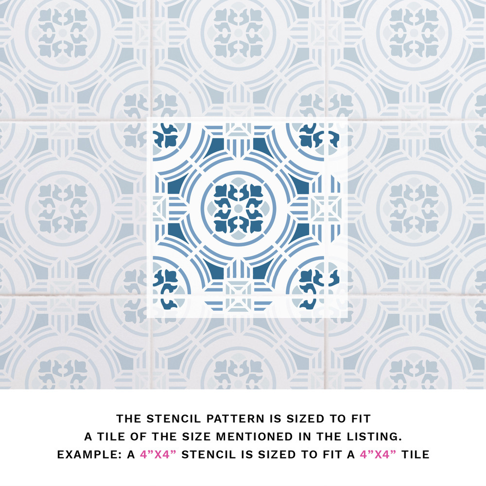 Meriela Tile Stencil - Durable & Reusable Mylar Stencils