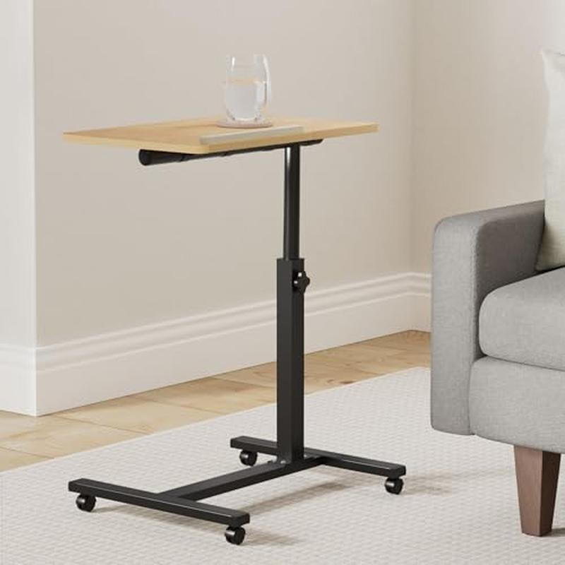 Adjustable Rolling Laptop Desk Overbed Table Mobile Tray C Table W/ Wheels New