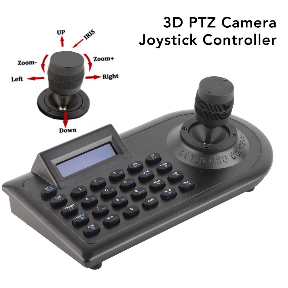 Long Distance PTZ Camera Controller LCD Display Joystick For Surveillance