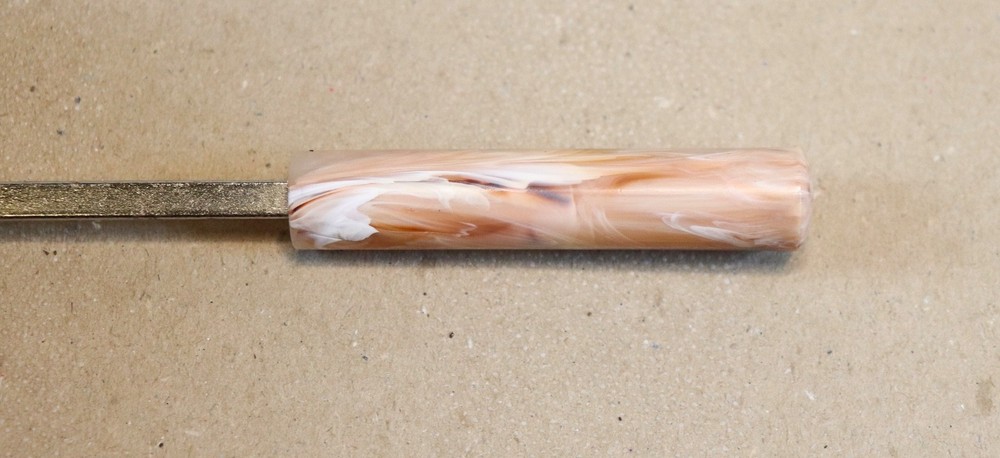 Vintage Dritz Smooth Tracing Wheel Bakelite Butterscotch Marbled Handle