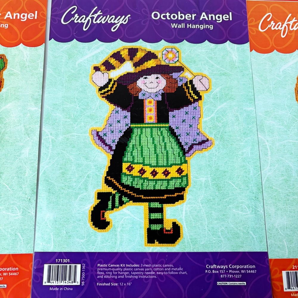 Craftways Monthly Angel Plastic Canvas Wall Hanging Patterns - 9 Patterns Only