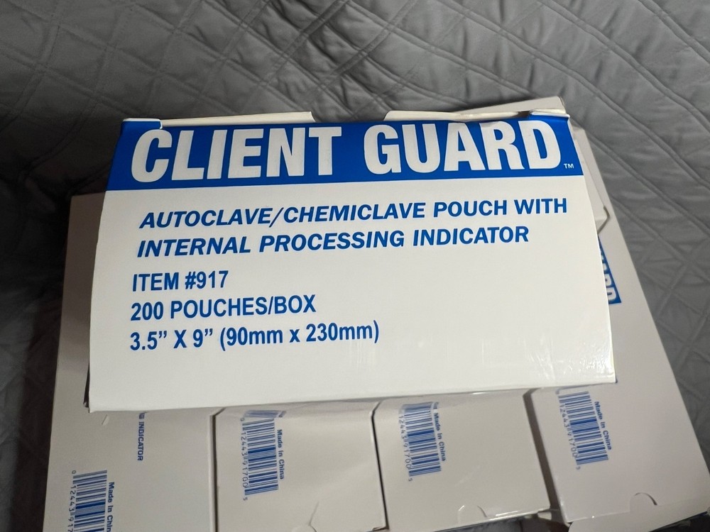 10 boxes autoclave/chemiclave pouch w/ internal processing indicator 3.5"x9"
