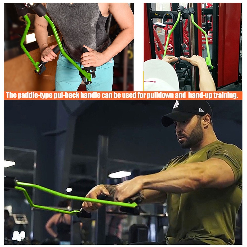 5Pcs Set Green Adjustable Lat Pull down Bar Cable Machine Attachments for Gym