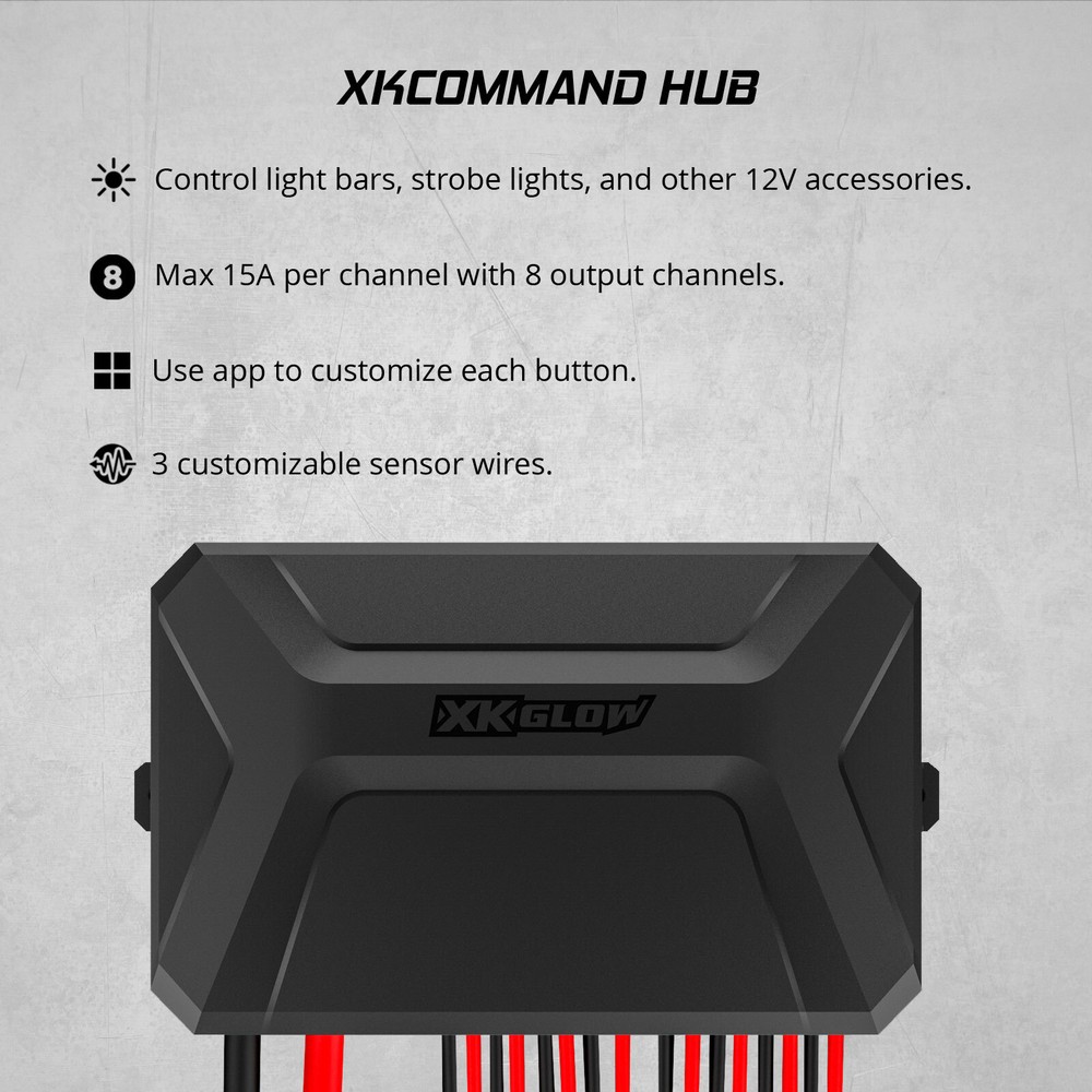 XKcommand Bluetooth Switch Panel for Lights 12V Accessory Offroad Switch Pack