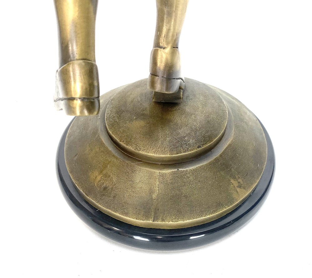 French Style Bronze Acrobat Figure Sawtooth Gravity Driven Falling Mantle Clock