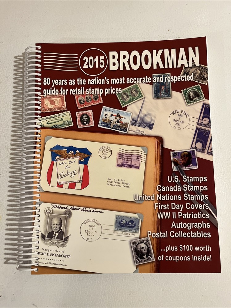 2015 Brookman Stamp Autographs 1st Day Catalog Spiral Bound ISBN 9780936937793