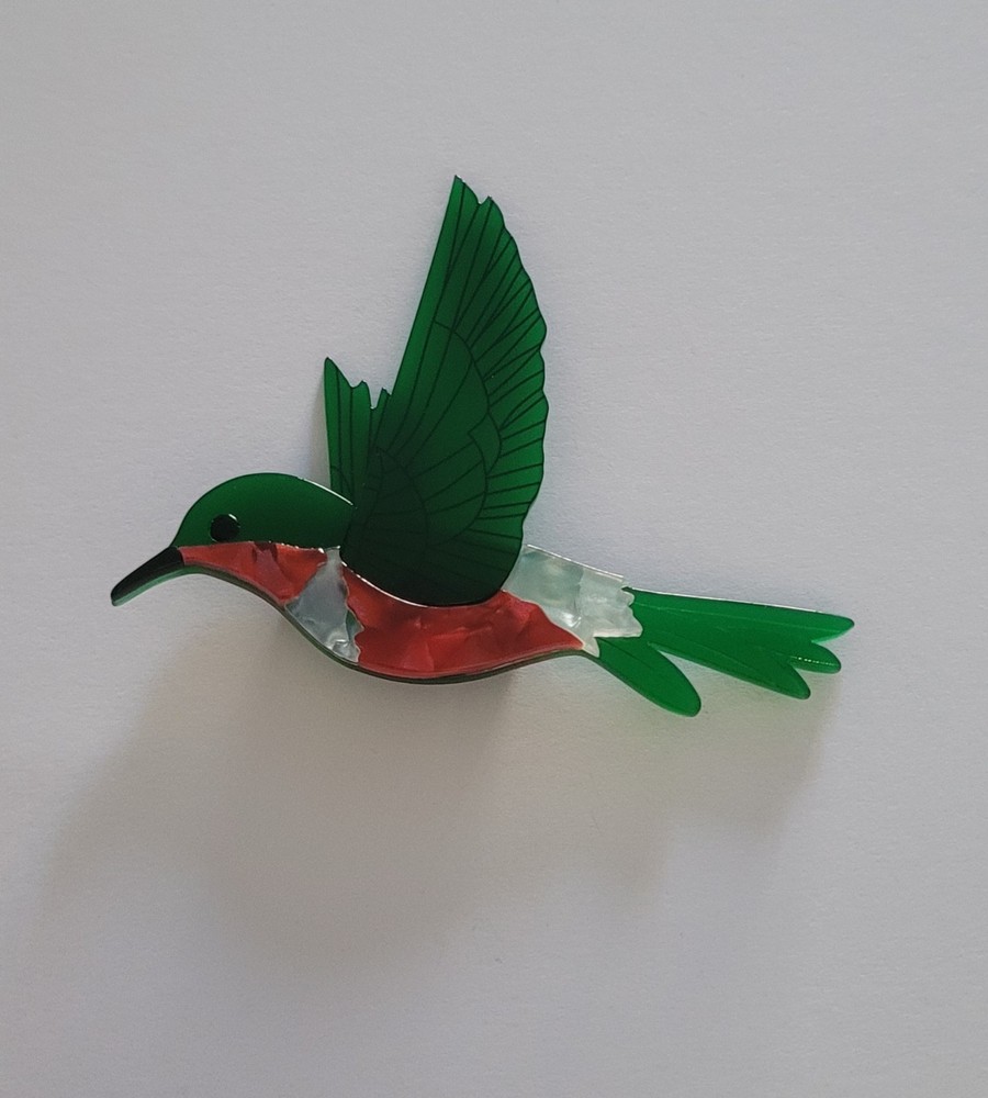 Acrylic bird brooch