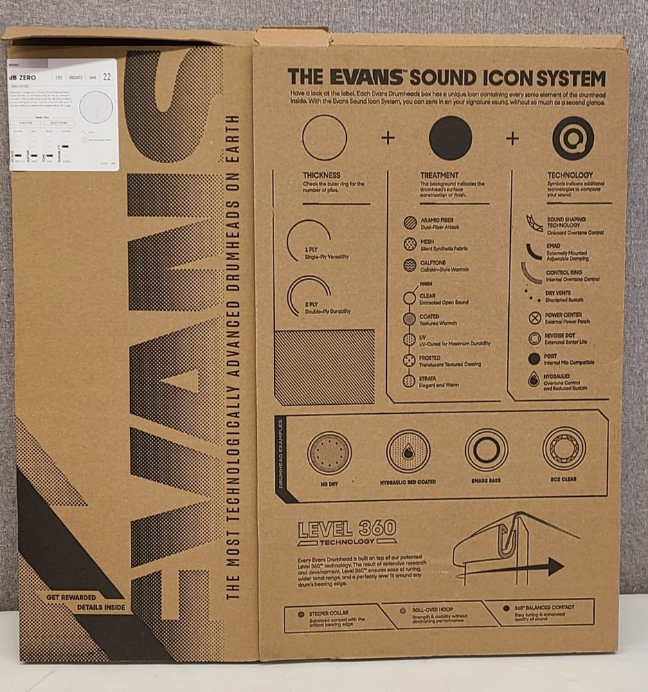 Evans 22" DB Zero Mesh Bass Drumhead