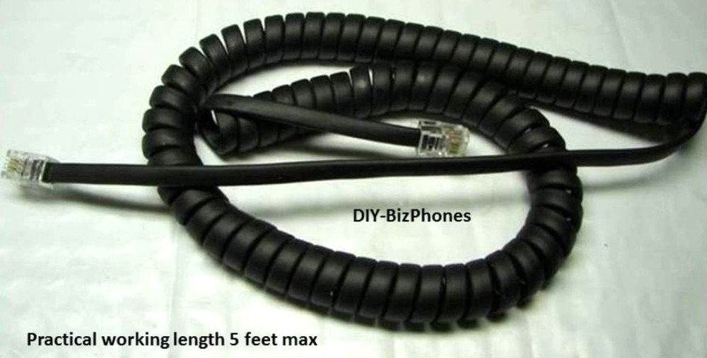 2-Pack Flat Black 9Ft Siemens Phone Handset Cord OptiSet E Basic Advance