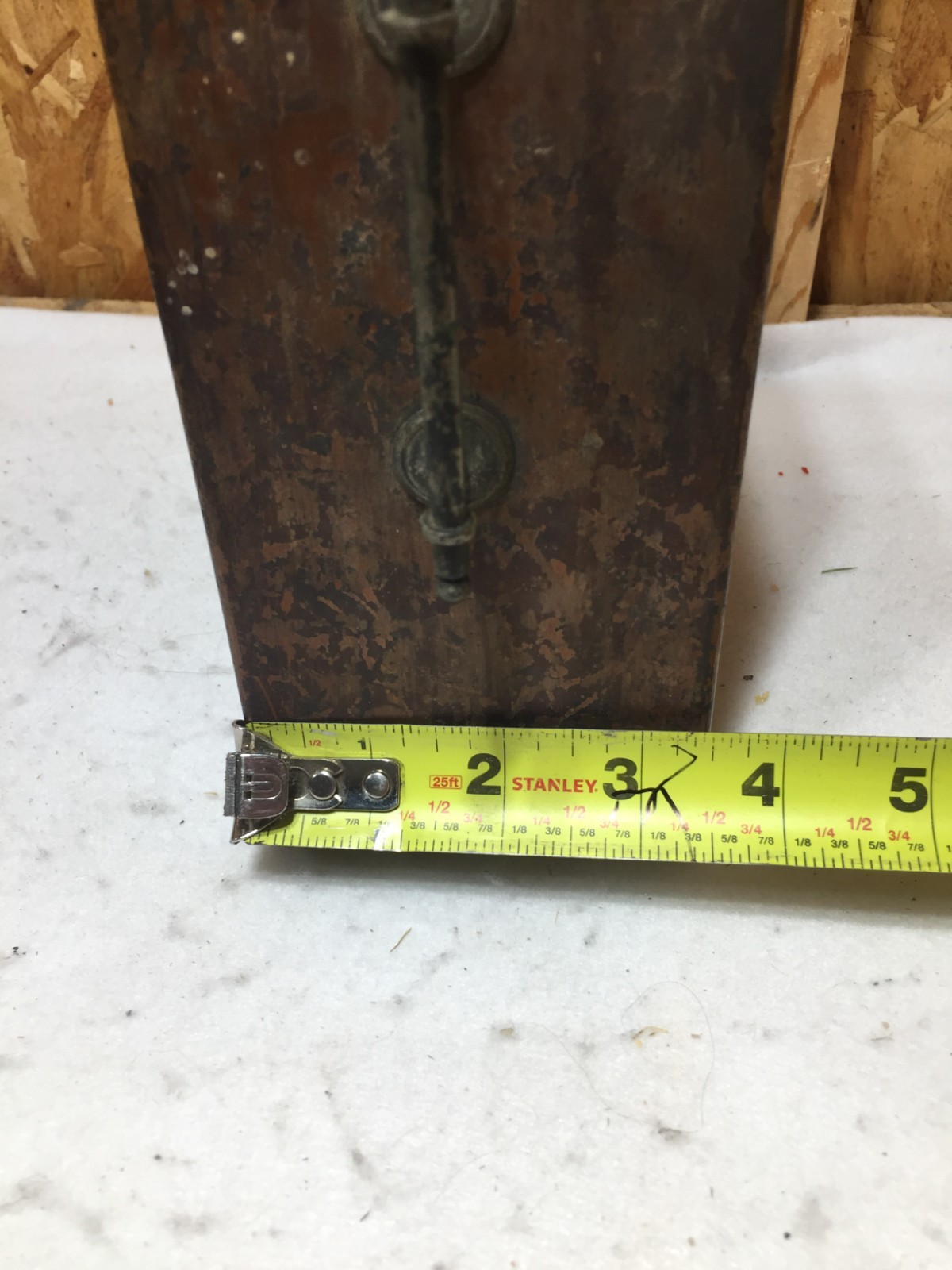 Antique Circa 1930s Hand Made Wood Chest 10" X 8" X 4" Top Compartment Lock