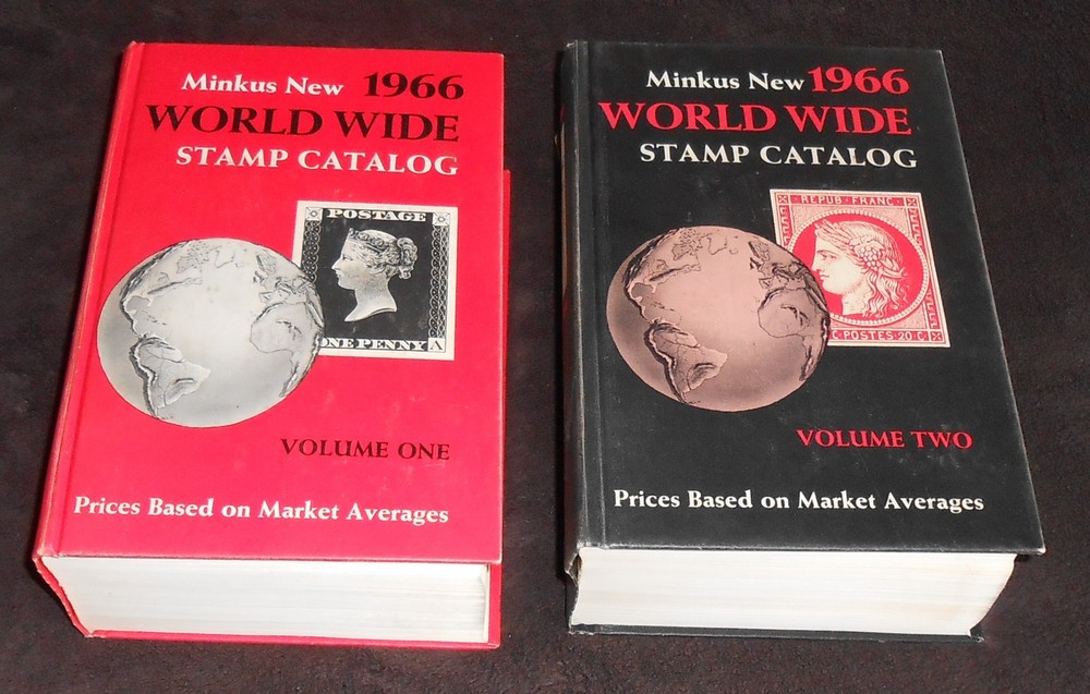 1966 Minkus Vols 1 & 2 Worldwide Stamp Catalogues