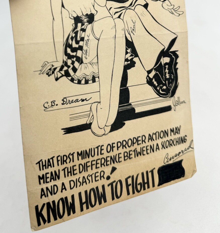 WWII GI Cartoon Postcard/ Flyer RARE HEALTH PSA - UNKOWN ARTIST CARTOON STRIP