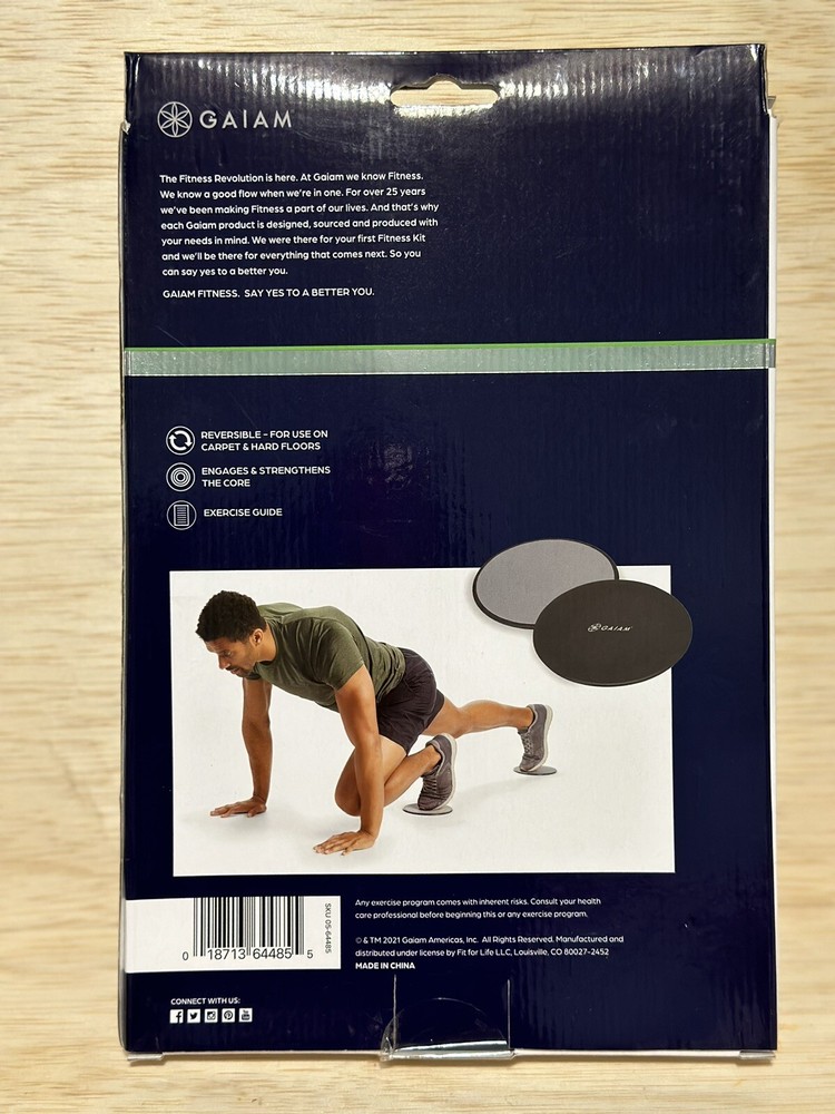 Gaiam Sliding Core Discs Engages & Strengthens The core