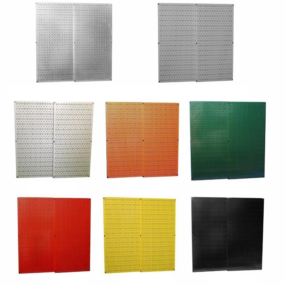 Metal Wall Pegboard Peg Board Panel Organizer Shelf Display Tools Garage 2 Pack