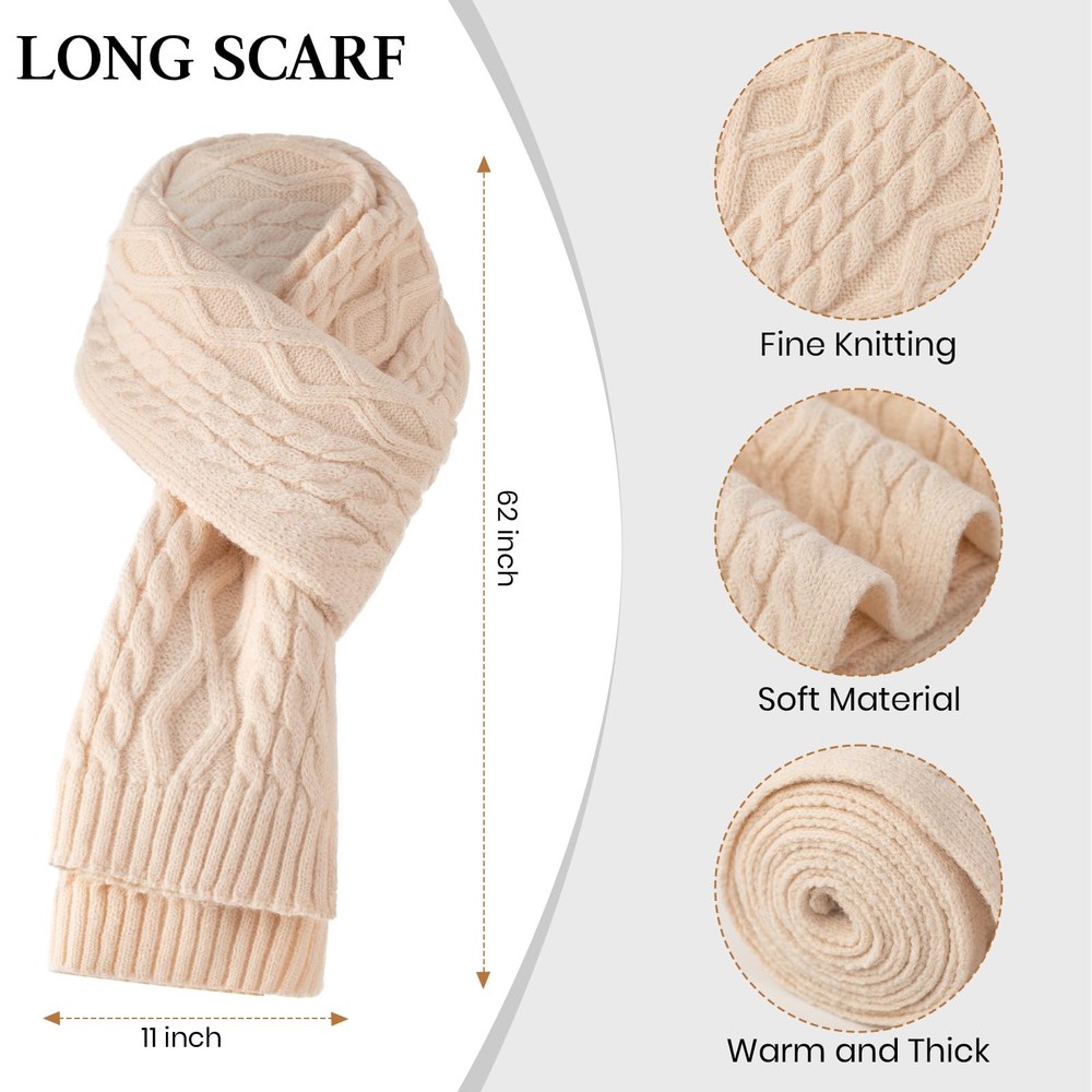 Winter Beanie Scarf Gloves Touchscreen Set
