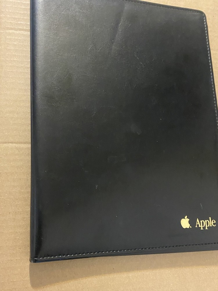 Vintage Apple Computer Leather Folio Padfolio Notebook Folder