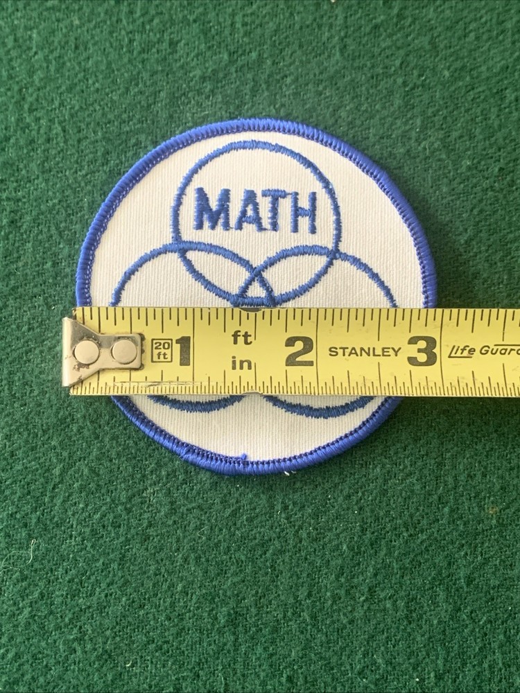 Vintage MATH OLYMPIADS Patch - 3” Round Blue White - Unused