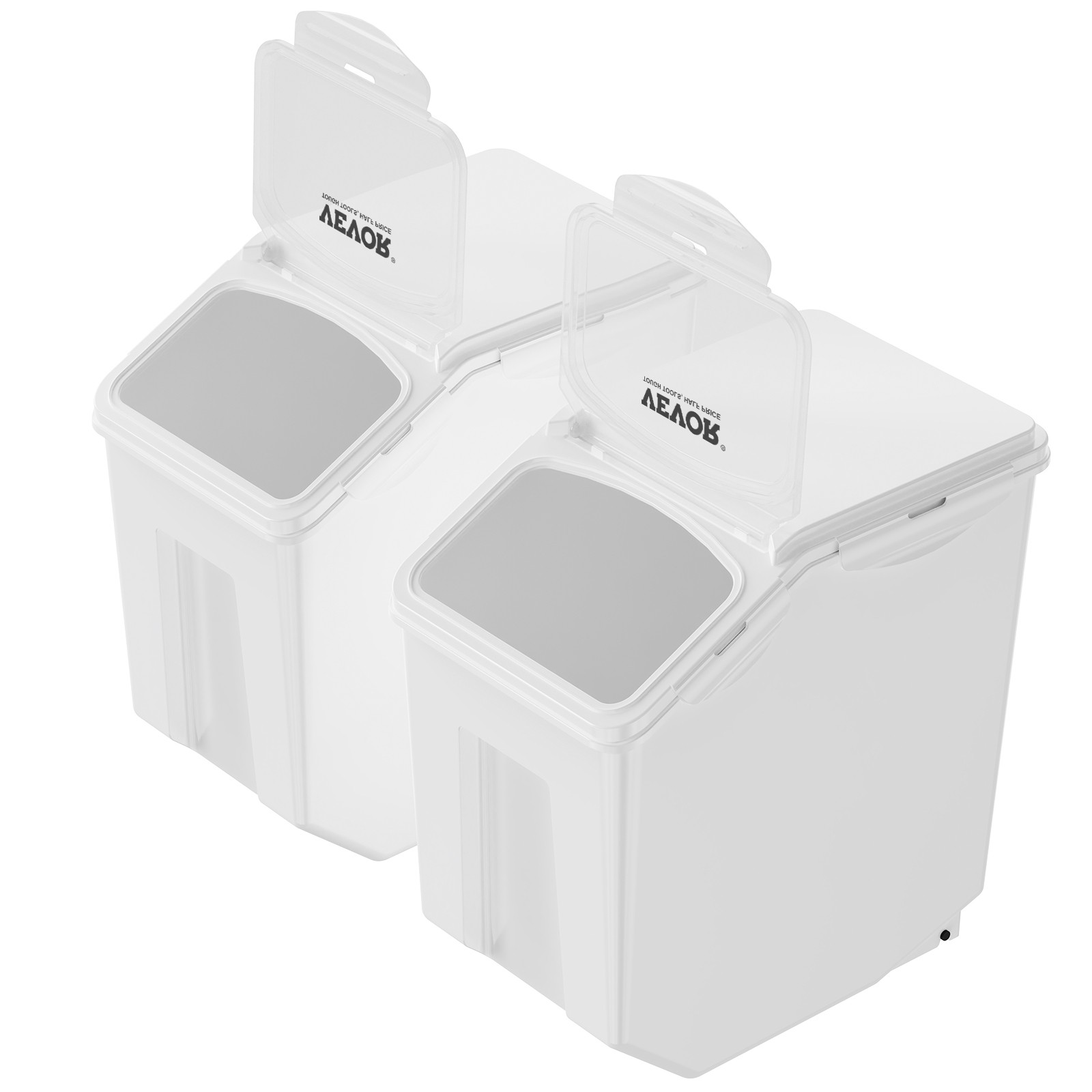 VEVOR Mobile Ingredient Bin Storage Container 2 x 15L Capacity Slant Top White