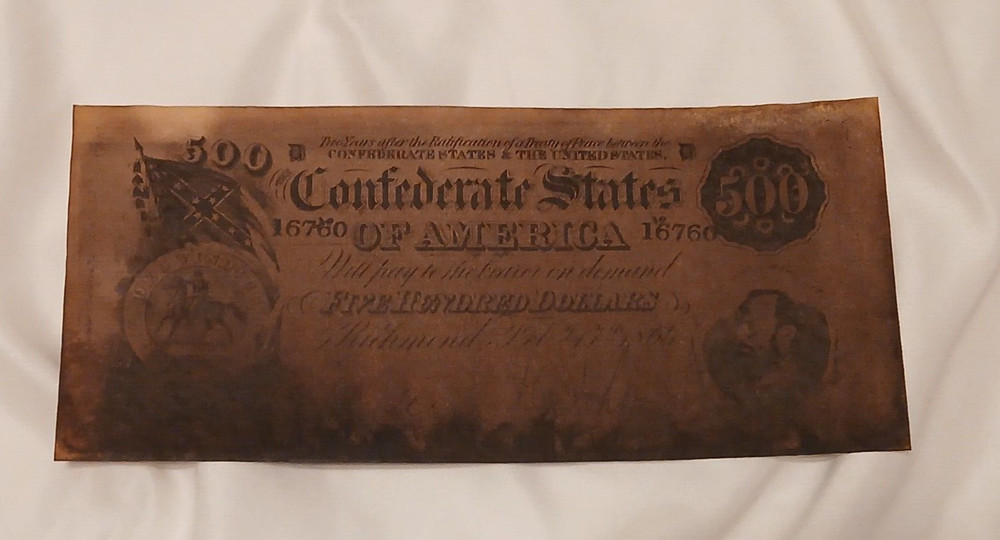 VINTAGE CONFEDERATE CURRENCY UNIQUE REPLICAS