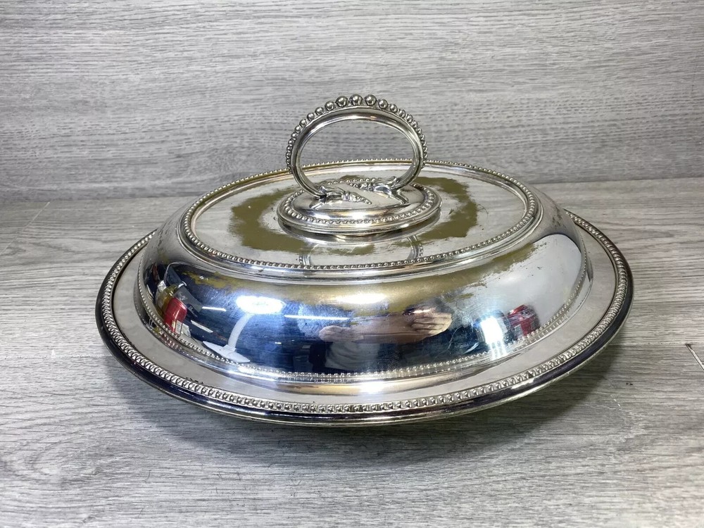 Victorian walker & hall silver  Plated Serving Dish with Lid sheffield