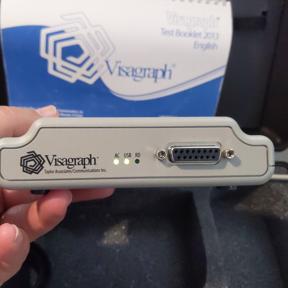 Visagraph Eye Movement Testing Device Googles w/ Case 2013 Test Booklet UNTESTED