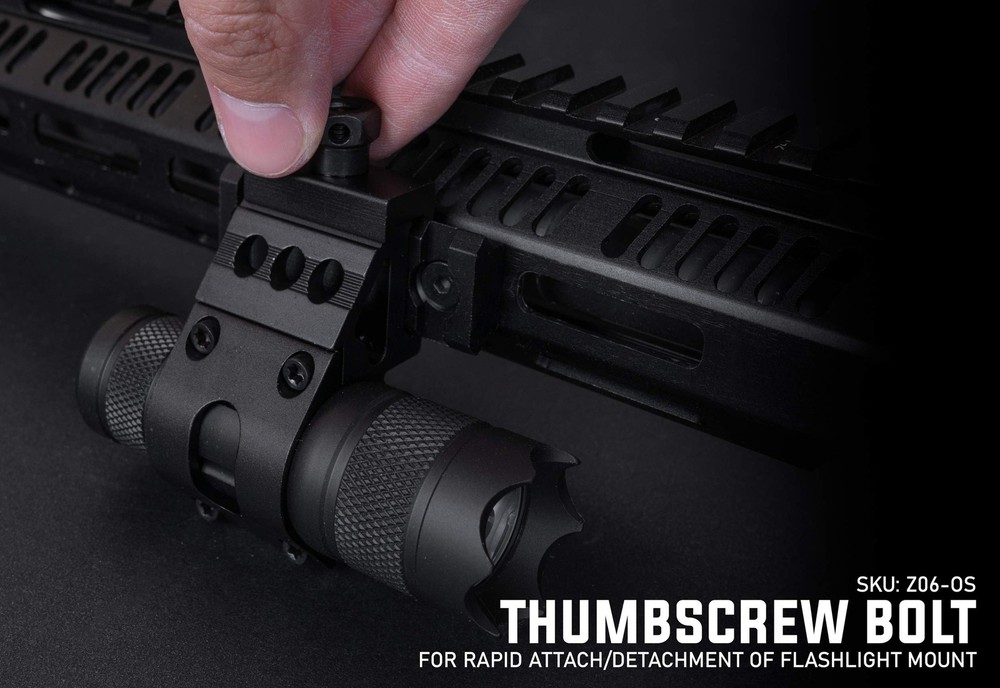 Tactical 1" Offset Picatinny Rail Mount for Flashlights