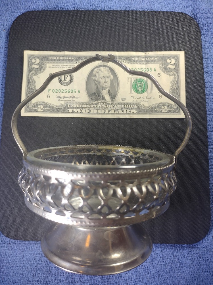 Silver and crystal handmade English plate/candy dish