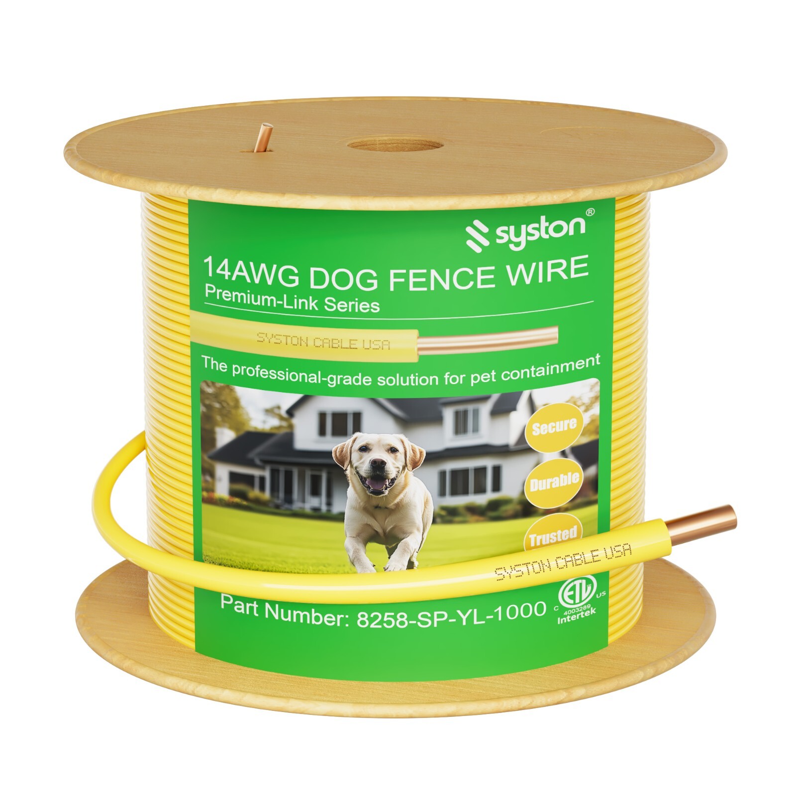 Syston 14 Gauge Electric Dog Fence Boundary Wire-Universal Compatibility Yellow