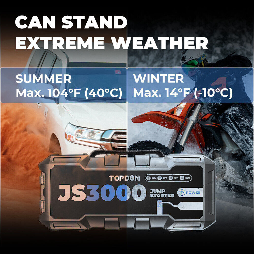 🔥2024 TOPDON JS3000 TOPDON Jump Starter 12 Volt Jumper Starter Battery Booster