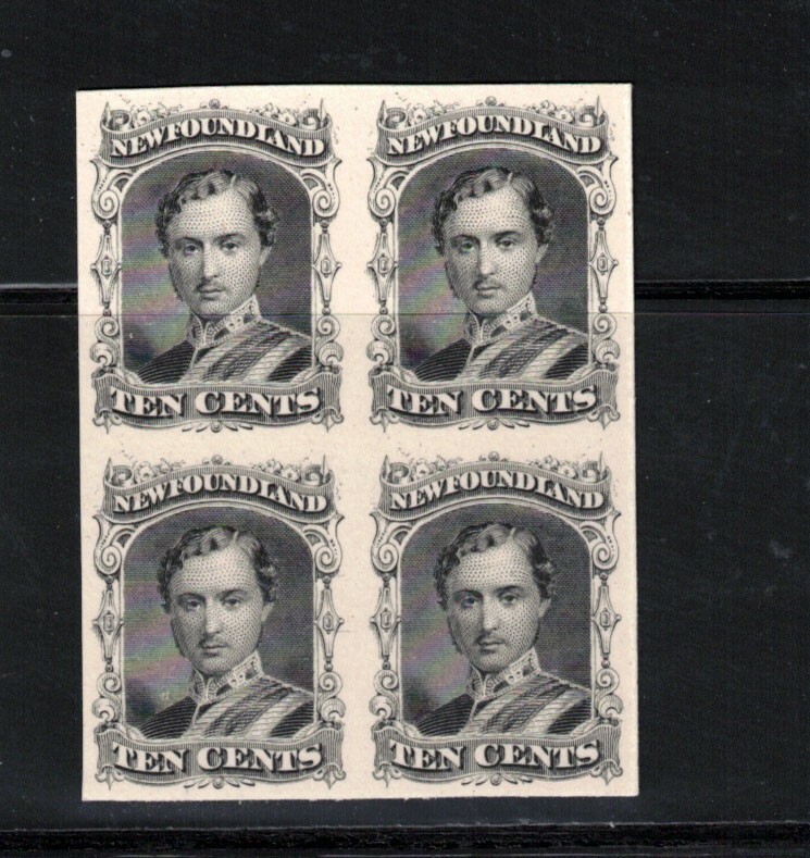 Newfoundland #27P Extra Fine Proof Block On Card